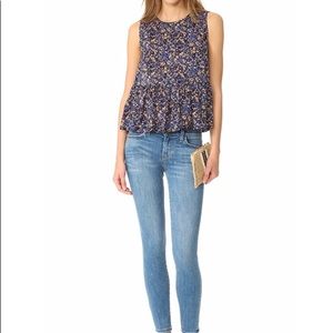 Current Elliot sleeveless peplum hem ruffletop